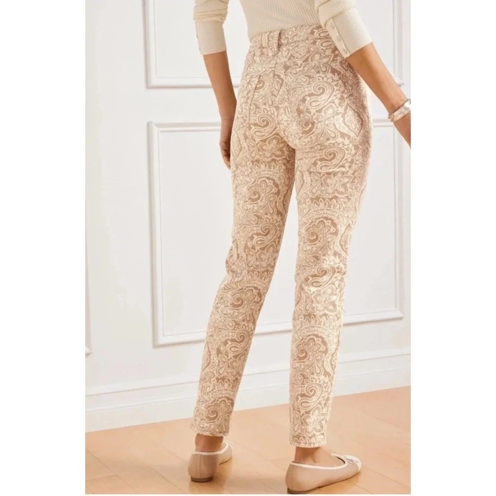 Talbots Curvy Slim Ankle Jeans in Star Paisley Size 16 - Picture 2 of 12
